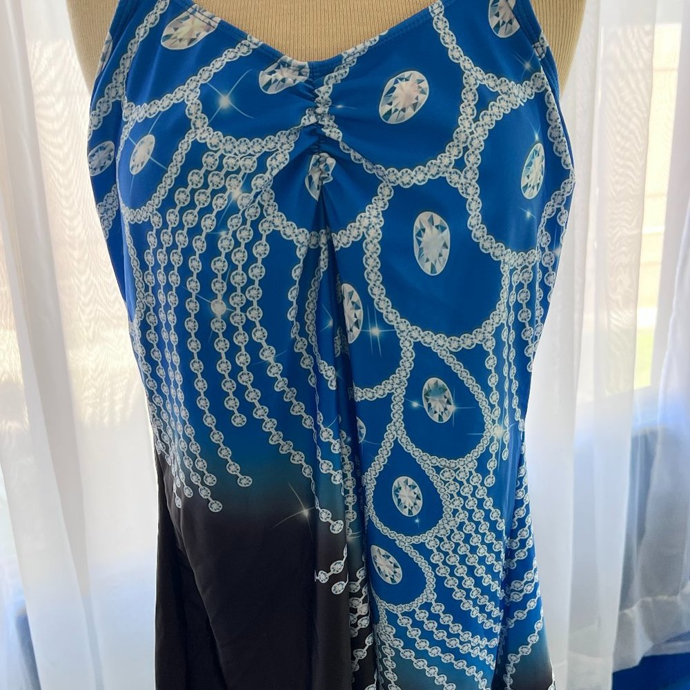 Blue Medallion Swim Top